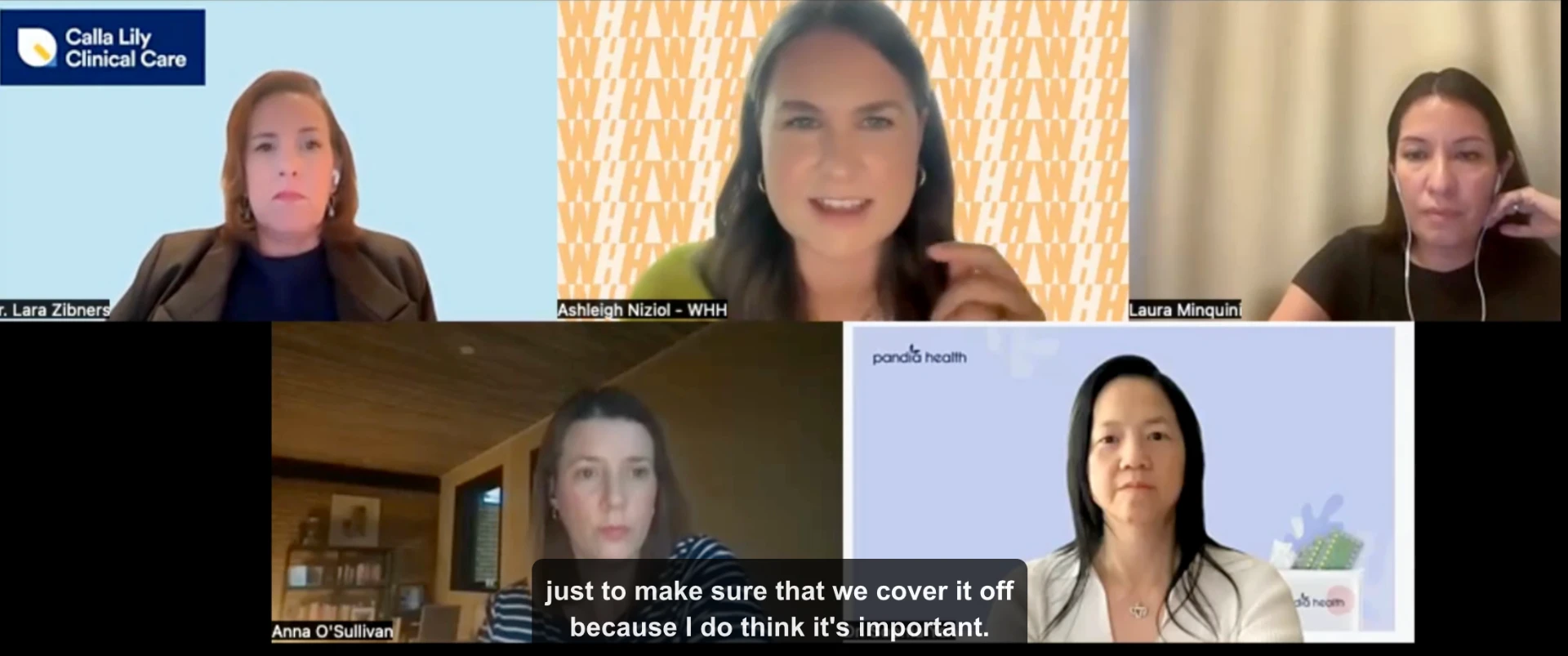 Ashleigh Niziol hosting a Women's Health Horizons virtual panel with clinicians and founders
